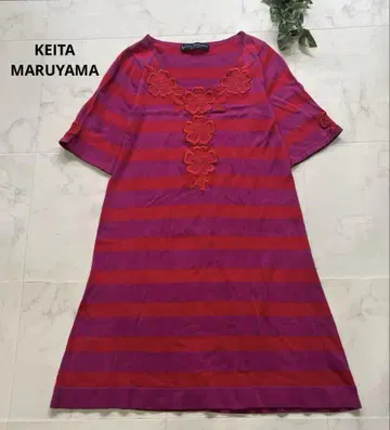 새상품급 KEITA MARUYAMA 플라워 자수 보더 원피스 튜닉