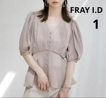 "FRAY I.D" 반팔 블라우스 시어 양류 퍼프 블라우스