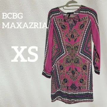BCBGMAXAZRIA [XS] 핑크 페이즐리 무늬 튜닉
