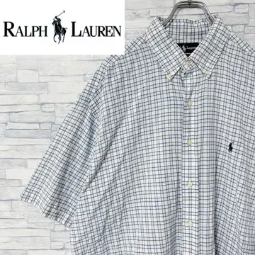 랄프 로렌 Ralph Lauren 반팔 셔츠 자수 로고 체크 XL