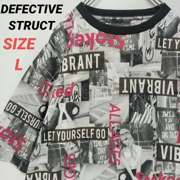 DEFECTIVE STRUCT 티셔츠 반팔 올 패턴 남성용 스트릿