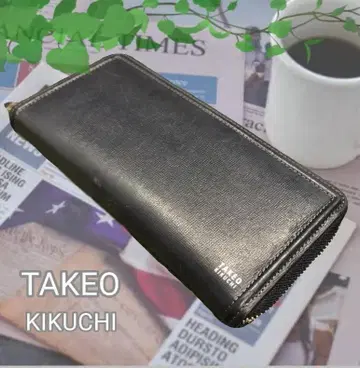 새상품급 TAKEO KIKUCHI 네이비 장지갑 비즈니스 심플