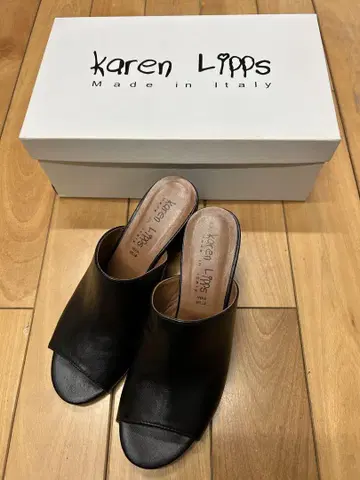 Karen Lipps 천연 가죽 블랙 뮬