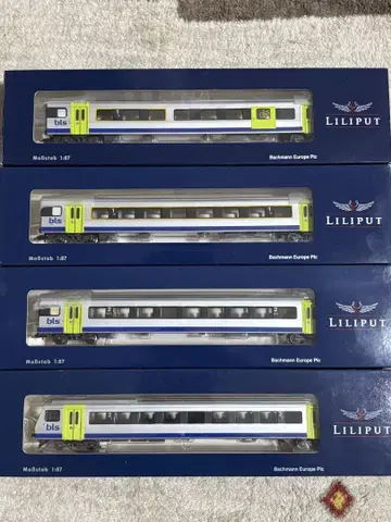 새상품급 LILIPUT 스위스 BLS 여객차 4량 세트