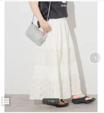 저널 스탠다드 relume 레이스 믹스 턱 스커트