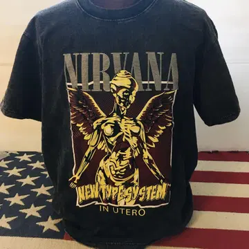닐바나 Nirvana L 밴딩 티셔츠 락 티셔츠 ..