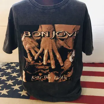 본 조비 BON JOVI L 밴딩 티셔츠 락 티셔츠 .