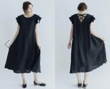 Ruimeme Frill Sleeve Linen Dress 원피스 블랙