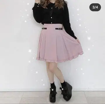 앙크루즈 하트 버클 스커트 핑크