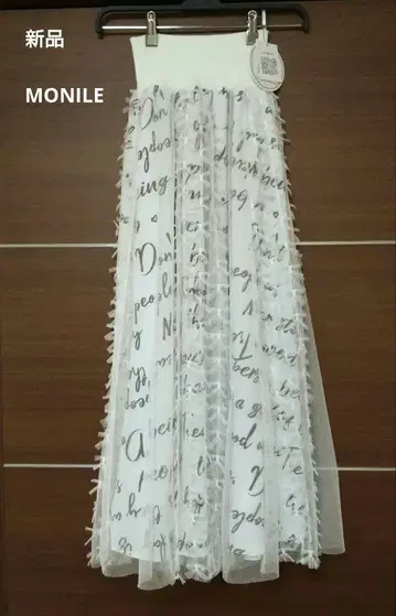 새상품 MONILE 모니레 리본 튤 레이어드 스커트 화이트