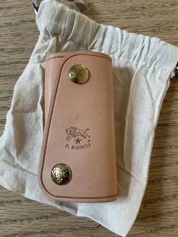 IL BISONTE 가죽 키 케이스 베이지
