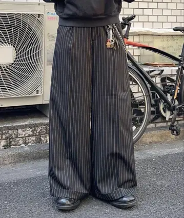 MandO 스트라이프 와이드 팬츠