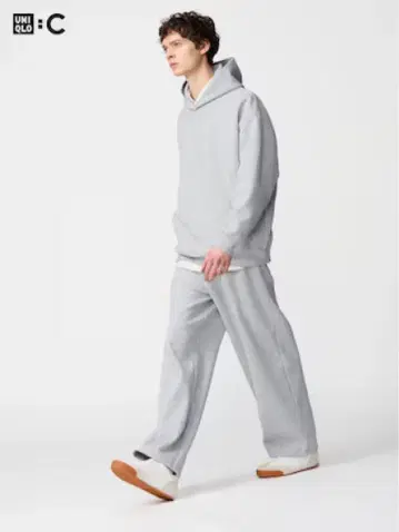 유니클로 UNIQLO 맨투맨 와이드 팬츠 그레이 4XL
