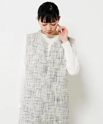 룰마란*믹스 얀 트위드 점퍼 스커트