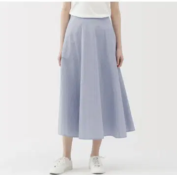 택 포함 새상품 무인양품 Muji 색스 블루 플레어 스커트 M 사이즈