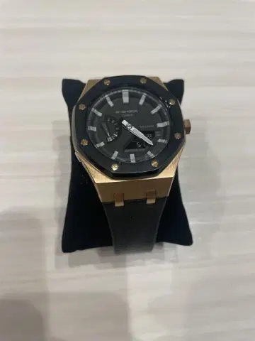 G-SHOCK 카시오 오크 GA-2100 블랙/골드 고무 벨트 시계