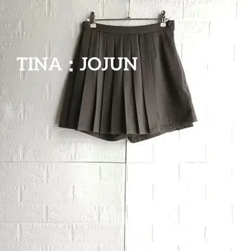 티나 조준 브라운 플리츠 스커트 미니 길이 랩 스커트풍 큐롯