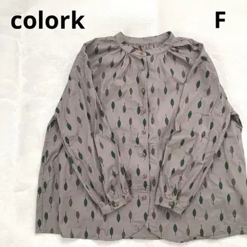 colork 리프 무늬 셔츠 블라우스 프리 사이즈 루즈한