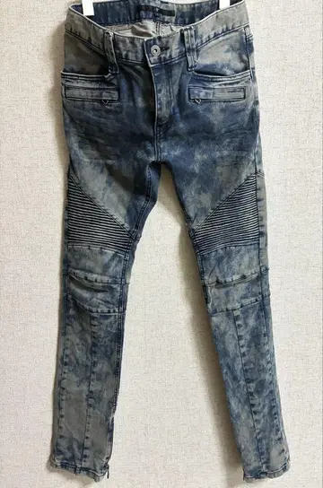 NO ID. 스트레치 스키니 데님 케미컬 워시