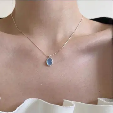 패션 인 쿨 내추럴 아쿠아 마린 목걸이