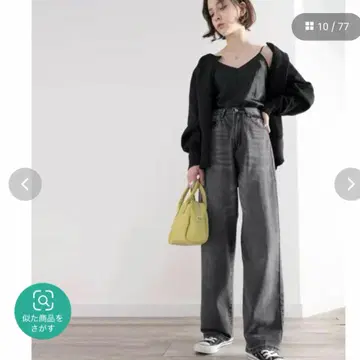 루즈한 하이웨스트 와이드 스트레이트 데님 2장 세트