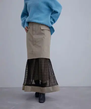 ADAM ET ROPE 러셀 레이스 콤비 스커트