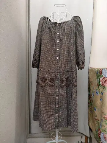 히로코비스 브라운 원피스 튜닉