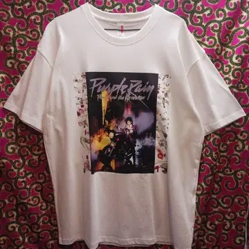 프린스 Purple Rain 그래픽 티셔츠 화이트
