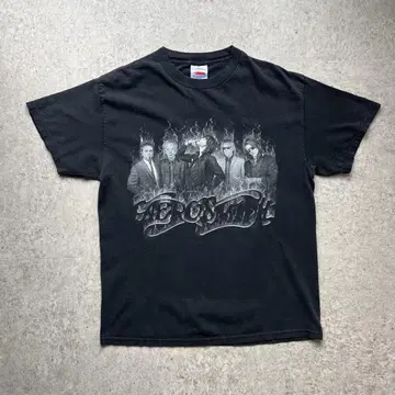 00s AEROSMITH 에어로스미스 프린트 티셔츠 밴딩 티셔츠 블랙