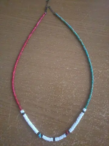 목걸이 빨간색 화이트 그린 약 45cm