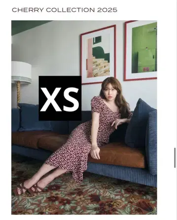 체리 패턴 캐시-코어 원피스 XS