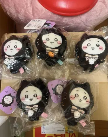 치이카와 할로윈 검은 고양이 마스코트 커플 피자 마스코트 5종 세트