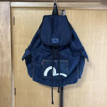 선착순 새상품급 evisu 사이드 포켓 부착 백팩 데님