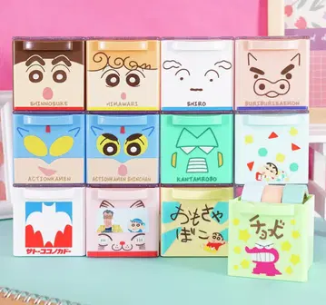 크레용 신짱 CUCASE 큐 케이스 서랍 소품함 12종 세트 BOX