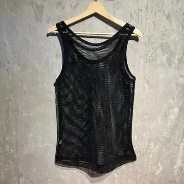 새상품 메쉬 탱크탑 레이어드 블랙