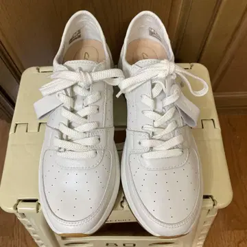 클락스 미사용 새상품 소가죽 스니커즈 24cm
