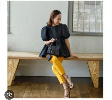 BLULEA 블랙 자카드 블라우스