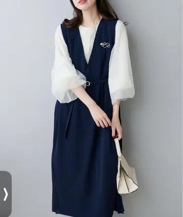 포멀 대응 가능 원피스 네이비