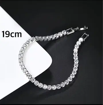 SONA 다이아 테니스 팔찌 화이트 골드 브레스 19cm