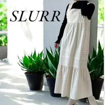 SLURR 프릴 절개 턱 플레어 롱 점프 스커트 플레어 점퍼 스커트
