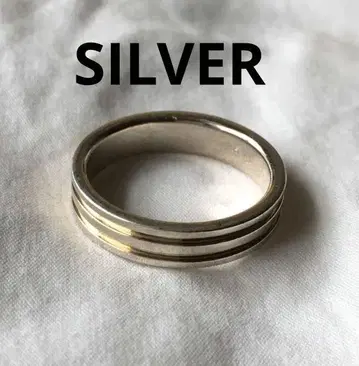 빈티지 더블 라인 실버 반지 SILVER 평면