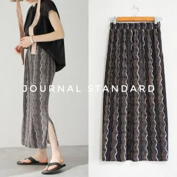 새상품급 JOURNAL STANDARD 웨이브 패턴 플리츠 스커트 38