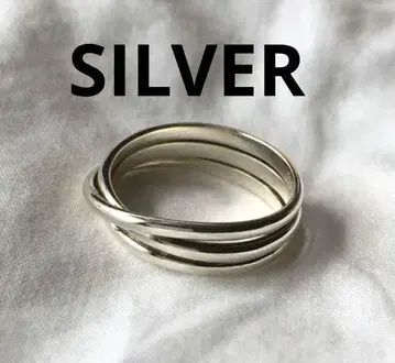 빈티지 3줄 실버 반지 SILVER 크로스 트리플