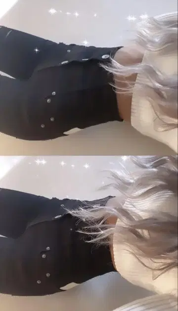 하이 웨스트 데미지 스키니 팬츠 블랙