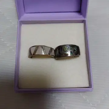 기하학 패턴 반지 2개 세트