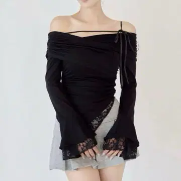 레이스 집업 톱 yilon