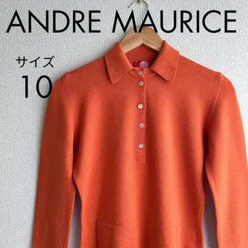 새상품급 ANDRE MAURICE 안드레 모리스 오렌지 울 니트