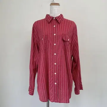 90s LAUREN Ralph Lauren 꽃무늬 스트라이프 긴팔 셔츠