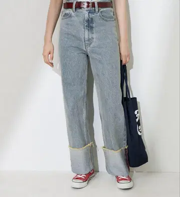 롤업 와이드 데님