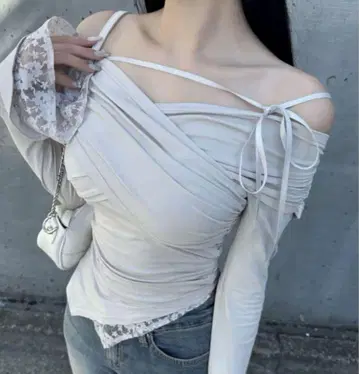 레이스 집업 톱 yilon